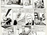 a black and white image of a comic strip with a man on a ladder