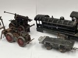a lot of toy trains that are sitting on a table