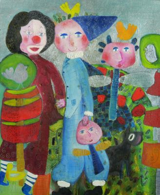 Lisa DE SERMET. Carnaval. Huile sur toile. Signée en bas à d…