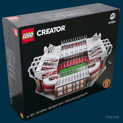 a lego model of a soccer stadium in a box