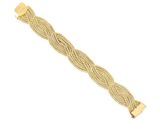 a yellow gold bracelet with a braid design