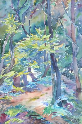 Charles NICOLLE (1920-2000) Paysage de sous-bois