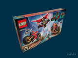 a box of legos that is on a blue background