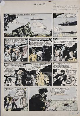 an image of a comic strip with an airplane in the background