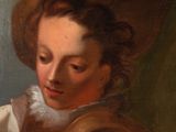 portrait of a woman reading a letter by person