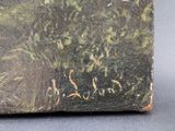 an image of a close up of a book with a painting on it