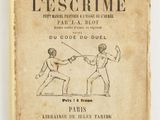 an old book with a drawing of a man and a woman on it