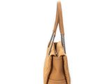 a close up of a handbag on a white background