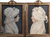 tableau représentant deux femmes portant chacune un chapeau