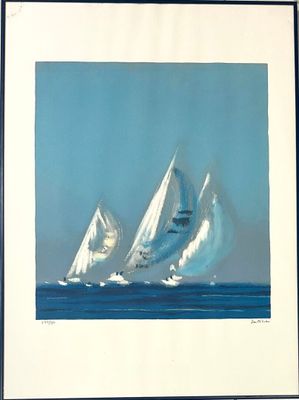 Pierre DOUTRELEAU (né en 1938), Planches à voile, Lithograph…