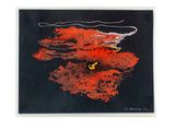 an image of a painting of a bird flying in the sky