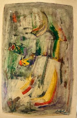 an image of a painting of a woman in a yellow dress