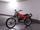 a motorcycle that is parked in a parking garage