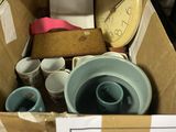 a cardboard box with a lot of items inside of it