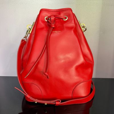 Sac Seau ALEXANDRE VAUTHIER cuir agneau rouge avec bandouliè…