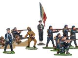 figurines représentant des hommes en uniforme tenant des fusils et des carabines