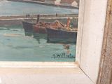 a picture of a painting of boats in the water