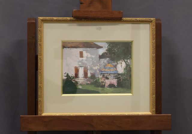 Fernand MAILLAUD (1862-1948) « Repas au jardin » gouache sur papi...