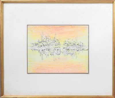 Irène PEREIRA LEAL (1920-1987) Ville flottante - 1973 Encre …