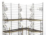 wrought iron baker ' s rack with shelves