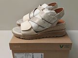 brand new women ' s white leather sandals with velcro straps