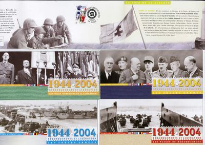an image of a book with pictures of military men and a flag