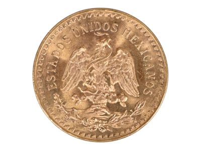 Pièce de cinquante pesos or. Usures. - Photo 1