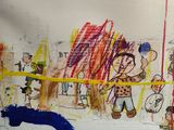 a picture of a child ' s drawing on the wall