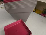 a lot of boxes that are stacked up on the table