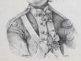 portrait of a young man in a military uniform with a feathered hat