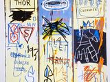 une peinture représentant un ensemble de livres recouverts de graffitis