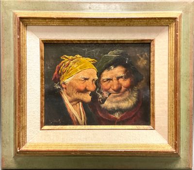 Romana ARREGUI (1875-1932), Deux hommes basques, Huile sur p…