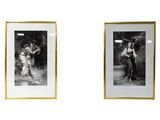 deux photographies en noir et blanc représentant une femme et un enfant