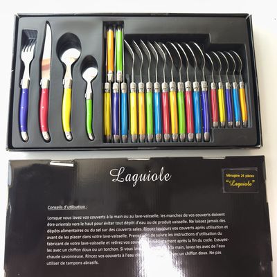 a black box with a set of knives and forks in it