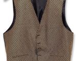 a close up of a vest on a hanger on a white background