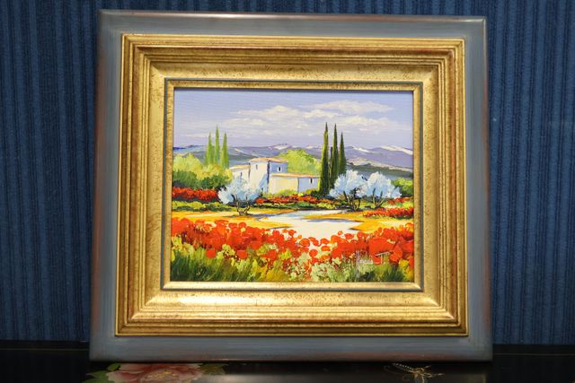 Jean-Louis HONNET (1957-2017). « Champs de coquelicots » huile su...