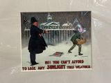 a picture of a picture of a man and a woman playing in the snow