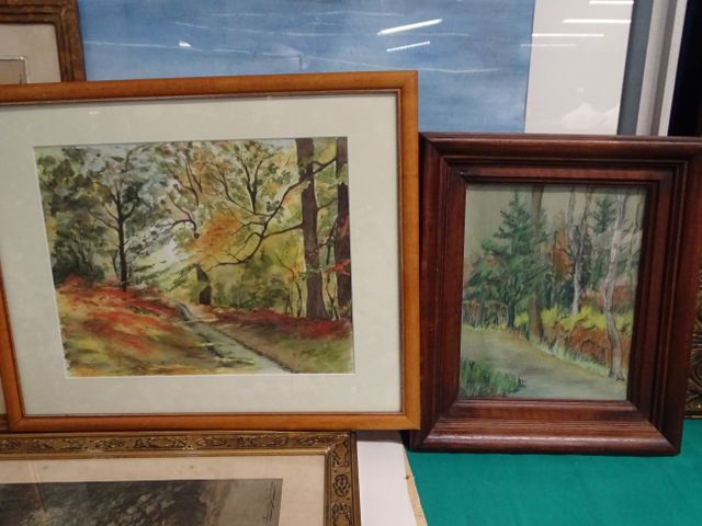 D. VERGER. Deux aquarelles « sous-bois » signée en bas à droite 2...