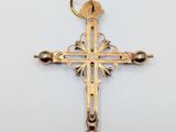 an image of a gold cross on a white background