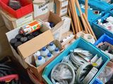 many boxes of assorted items in a room