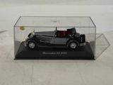 a black model of a car in a clear case