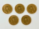 four gold sovereigns of the british sovereigns