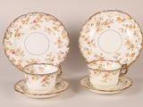 pair of antique english bone china plates and saucers