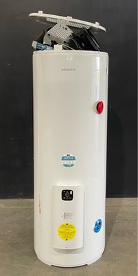 a water heater that is sitting on the floor
