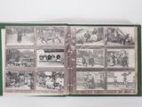 an open book with pictures of horses and people