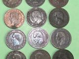 a lot of coins that are on a green surface
