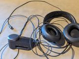 a pair of headphones that are laying on the floor
