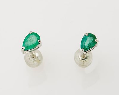 Paire de boutons d'oreilles en or blanc 750°/.