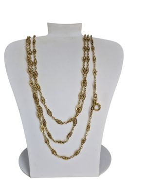 Sautoir en or ajouré Longueur totale : 149 cm (les deux extr… - Photo 1