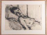 drawing of a man and a woman sitting on a couch